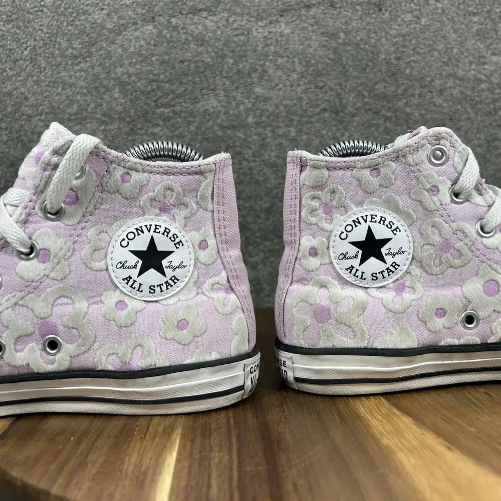Converse Chuck Taylor All Star Hi A08117F Girls Size 2.5 Floral Lavender Shoes